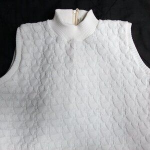Vintage 60s Polyester Sweater Vest White
